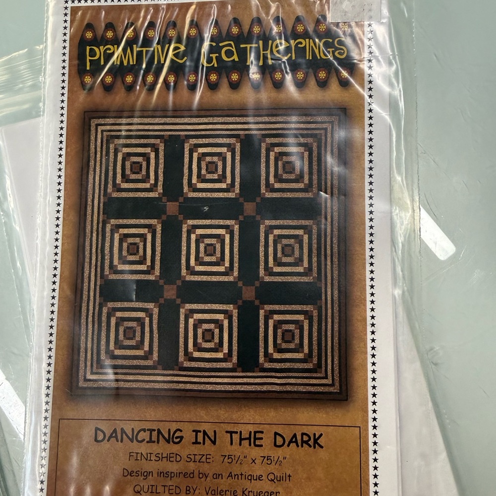 Primitive Gatherings Quilt Pattern – Dancing in the Dark‎ 75” x 75”